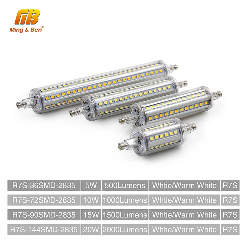 Светодиодный Диммируемый Светильник R7S Corn SMD2835 5 Вт 10 15 светодиодный светильник AC