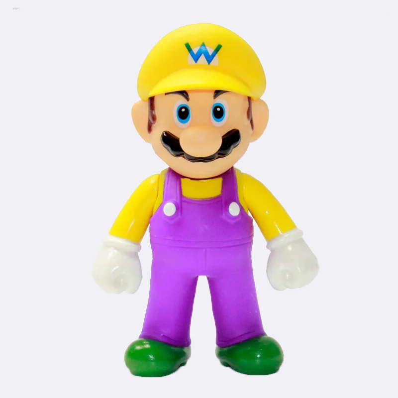 yellow hat mario 13 см Super Mario Bros Bowser Luigi Koopa Йоши Марио уарио производитель Odyssey Donkey Kong Toad ПВХ Фигурки Модели кукол игрушки - Цвет: yellow hat mario