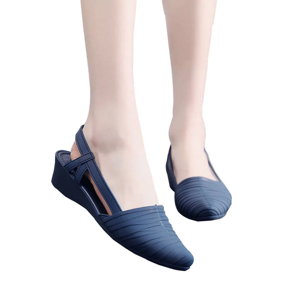 sandalsL67 blue Женские туфли-лодочки; прозрачная обувь с острым носком; босоножки с мягкой подошвой на низком каблуке; Летняя Повседневная Уличная пляжная удобная повседневная обувь - Цвет: sandalsL67 blue