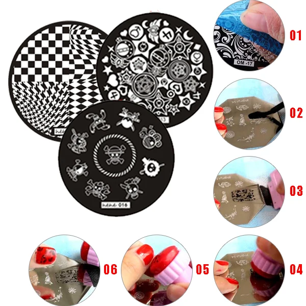 Очаровательный дизайн серии рисунков пластина с изображениями для нейл арта Stamper