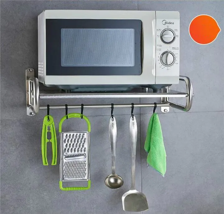 Kitchen Shelf Stainless Steel Microwave Shelf Wall-mounted Oven Shelf Kitchen supplies Storage Rack and Holder