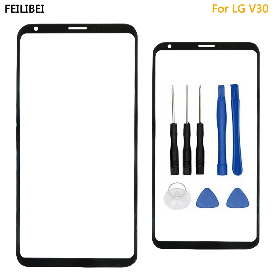 Спереди Экран внешний Стекло объектив для LG V30 Сенсорный экран Внешний Панель объектива Ремонт Замена Часть 6,0 дюймов черный, серебристый цвет