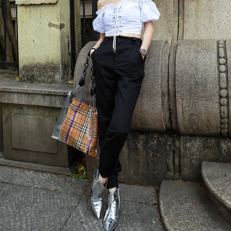 Брюки BGTEEVER женские повседневные с эластичной талией камуфляжные хлопковые