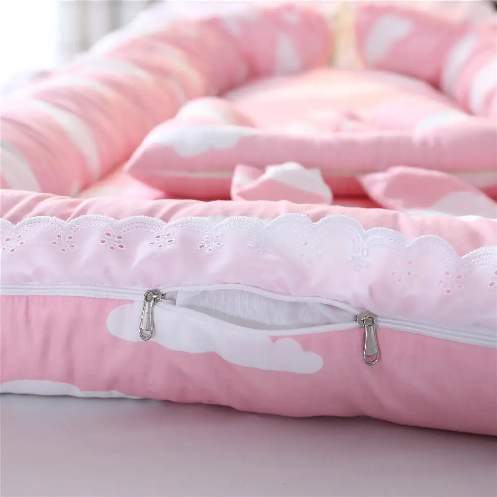 Улучшенная съемная и моющаяся портативная кроватка с мультяшным принтом