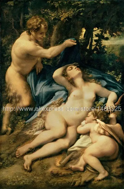 Large Wall Painting Art Canvas A Religious Angel Figure Pictures Of Venus Cupid And Satyrs In New Toner | Дом и сад