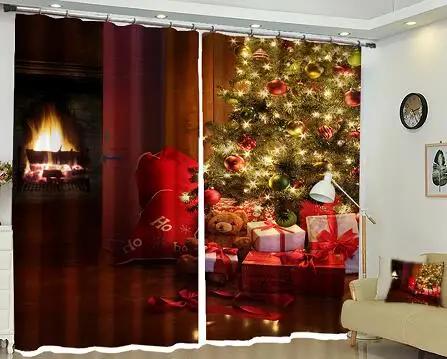 3d curtain 6 Роскошные Рождественские 3D шторы для гостиной спальни дома декоративные rideaux cortinas salon gordijnen firany na okno - Цвет: 3d curtain 6