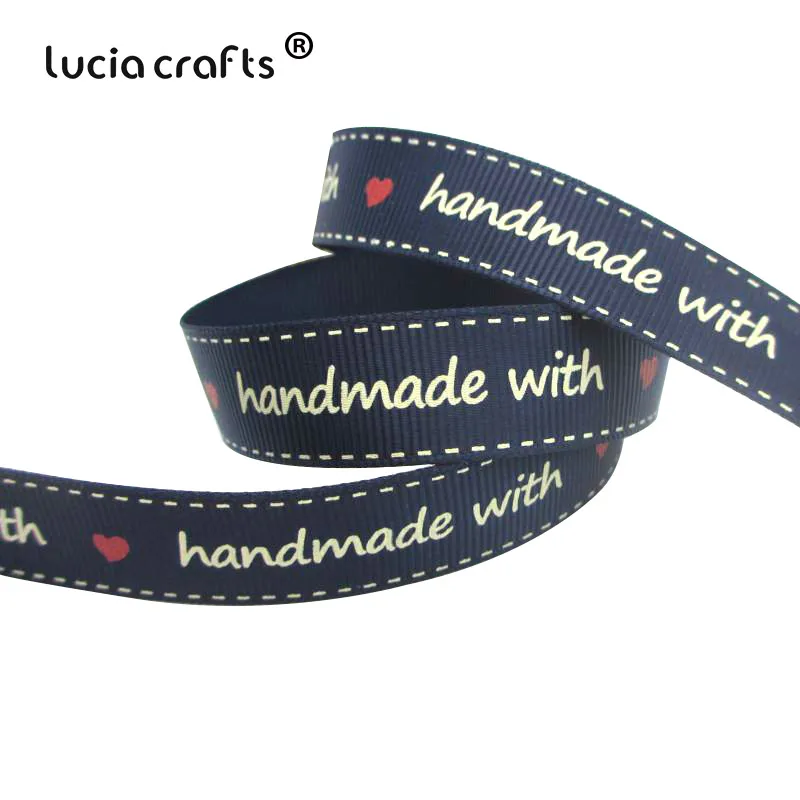C3 Navy blue 1yard Флэш-памяти по доступной цене! 1 ярд 16 мм белый/розовый/темно-синий "ручной работы" печатные корсажная лента для свадебной вечеринки упаковочные материалы 040054359 - Цвет: C3 Navy blue 1yard