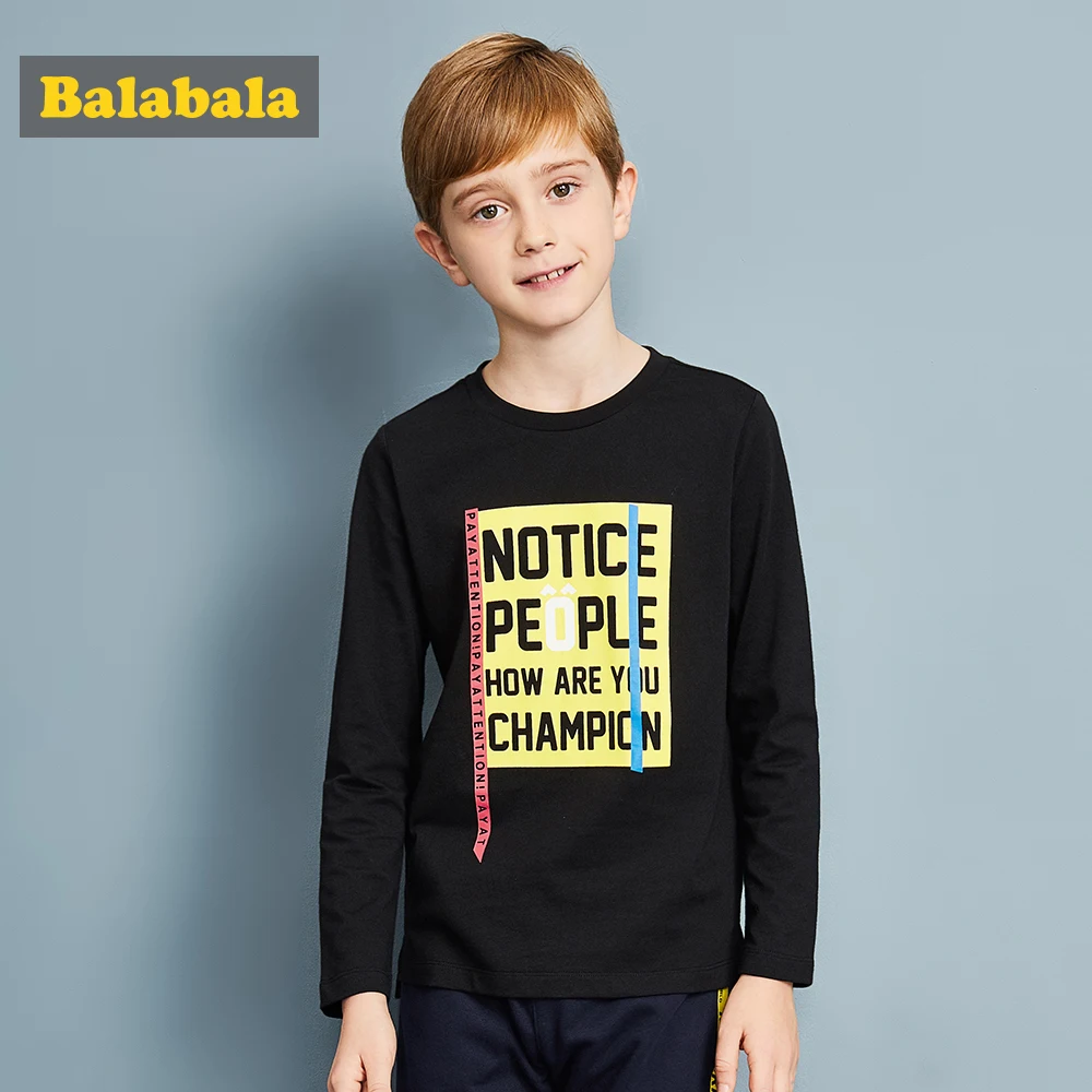 Balabala/2018 Весенняя футболка детская одежда мягкая из 100% хлопка для мальчиков