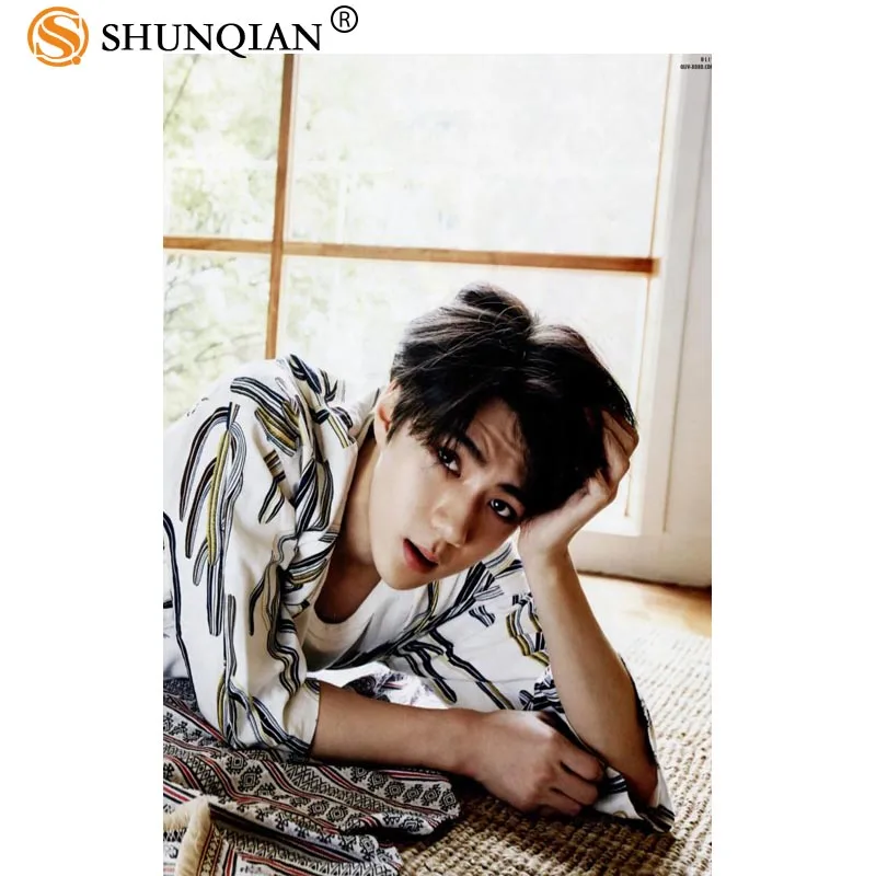 Новое поступление экзо о SeHun Пользовательские печати шелковой атласной тканевый