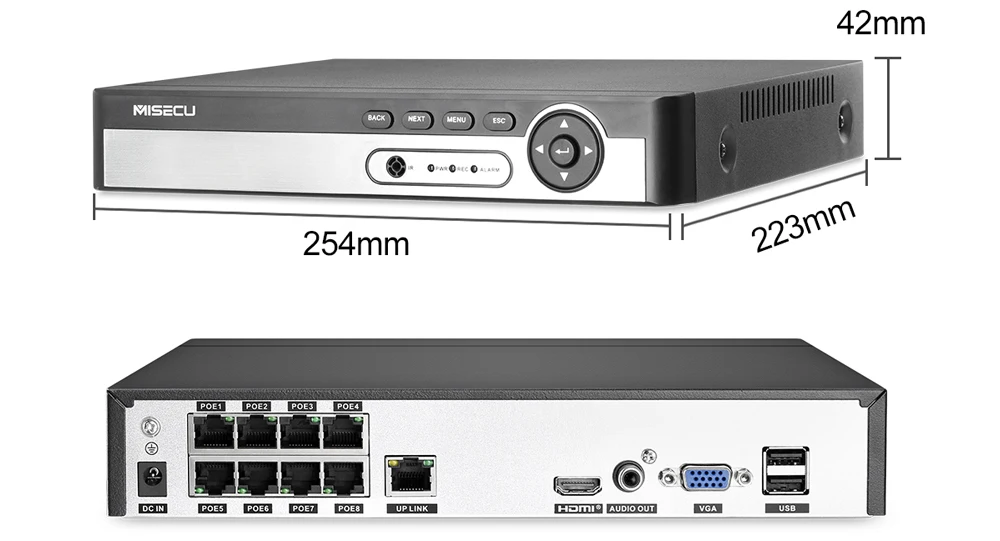 MISECU 8CH 1080P POE Система видеонаблюдения IP камера 2,8 мм-12 мм моторизованный Автоматический зум объектив P2P ONVIF Комплект ночного видения наблюдения