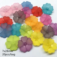 728mm plastic acrylic heart petal flowers beads diy craft accessories beads for jewelry making 20pcsbag meideheng