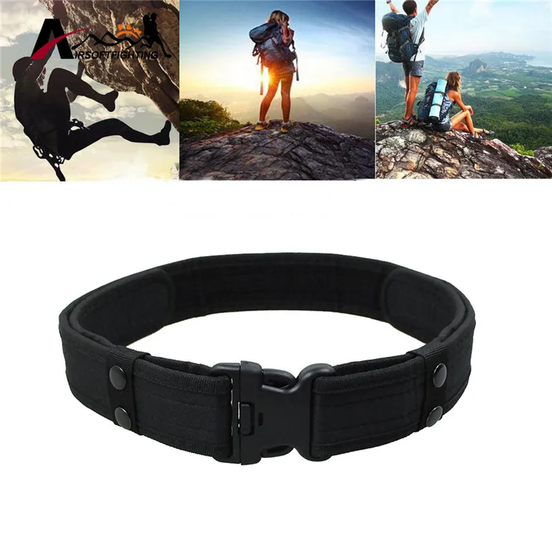 2" Airsoft Tactical Adjustable Waist Belt Outdoor Hiking Climbing Hunting Load Bearing Utility Waistband Waist Support Belt