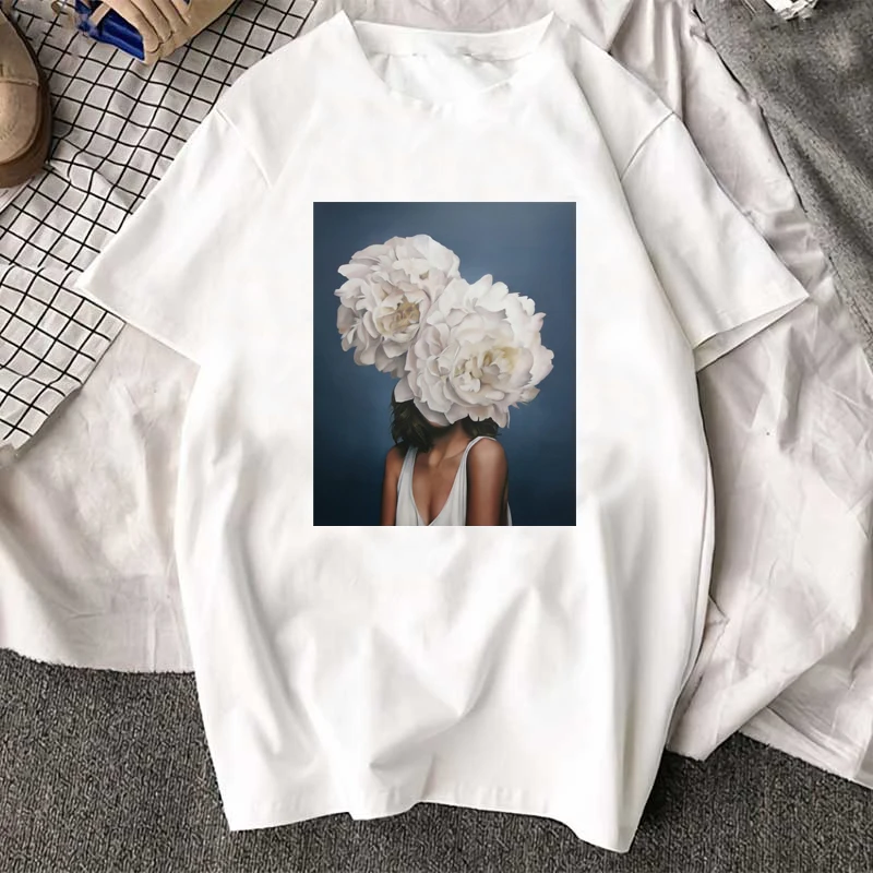 Горячая мода футболка для женщин 2019 новая Harajuku эстетика крутая сексуальные цветы