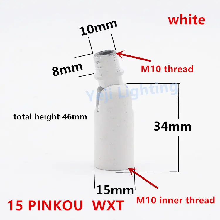 15 PK - white Универсальная головка M10 M8, внутренняя резьба, наружные зубы, поворот на 180 градусов, потолок, розовый навес, адаптер, лампа, базовый разъем, железное покрытие - Цвет: 15 PK - white