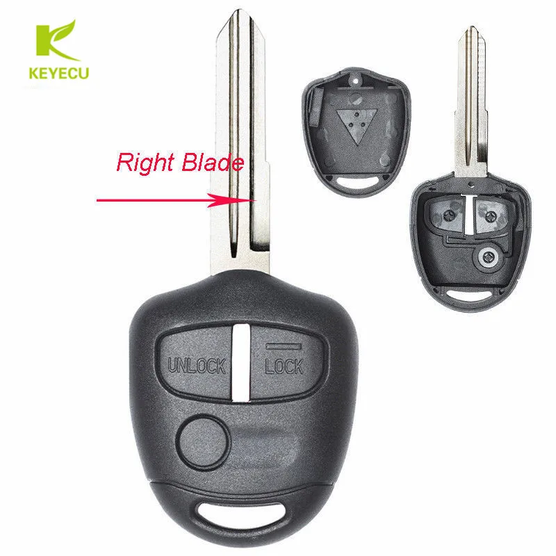 KEYECU 10 шт. Сменный Чехол для дистанционного ключа Fob 3B Mitsubishi Lancer Outlander Colt Mirage Uncut Right