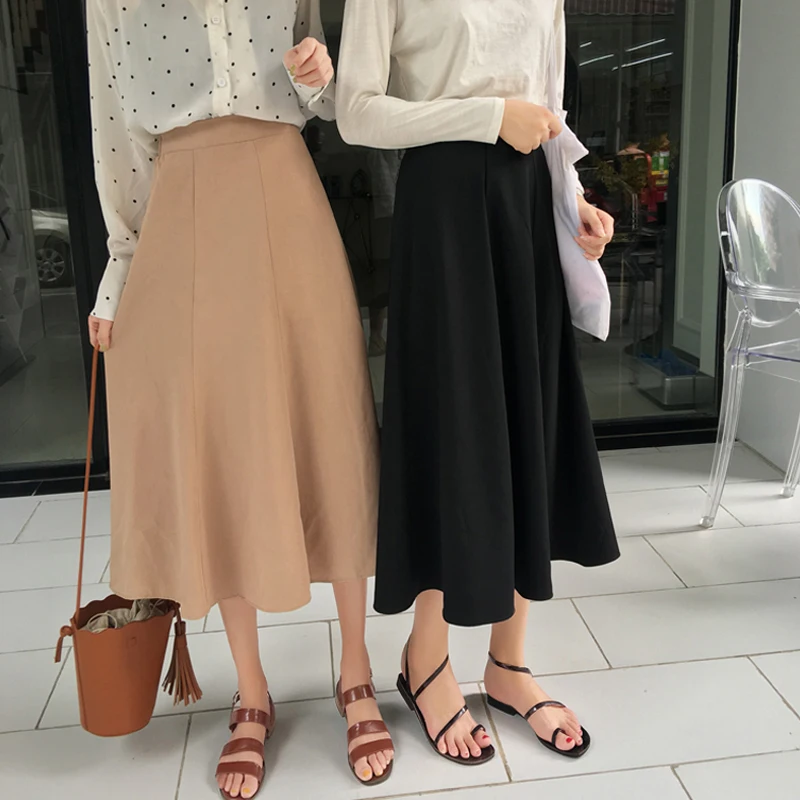 Благородные летние ветра большие качели Для женщин юбки с высокой талией длинные
