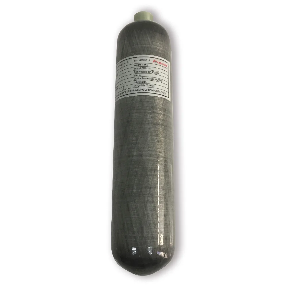 AC102 Pcp 2L 300Bar цилиндрический воздушный шарик для бутылки из углеродного волокна со