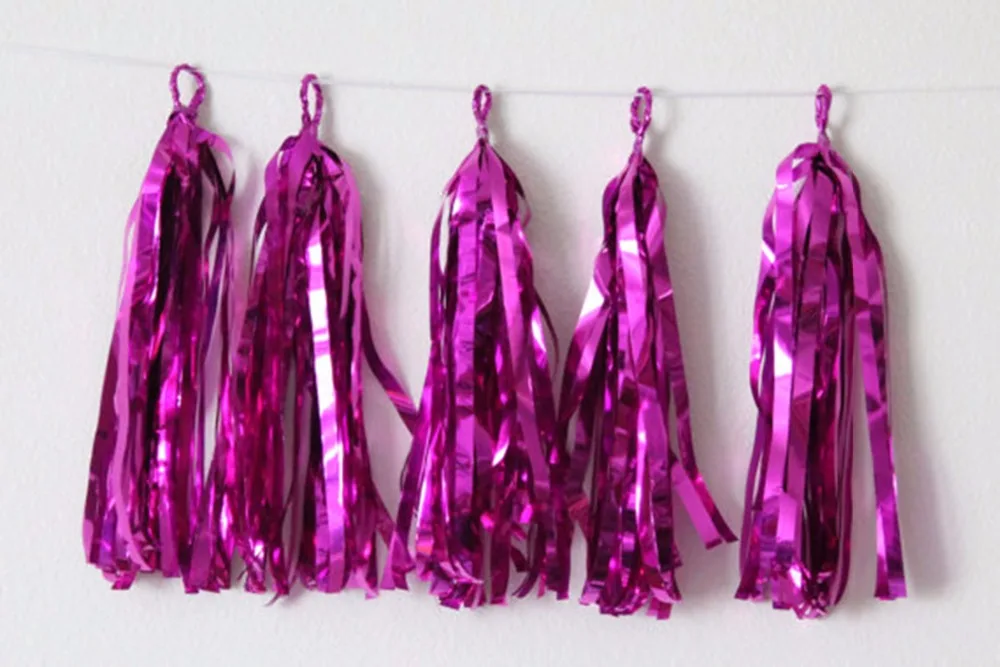 5 шт./лот ткани Бумага кисточкой Гирлянда DIY KIT Фольга вечерние Декор-нового года