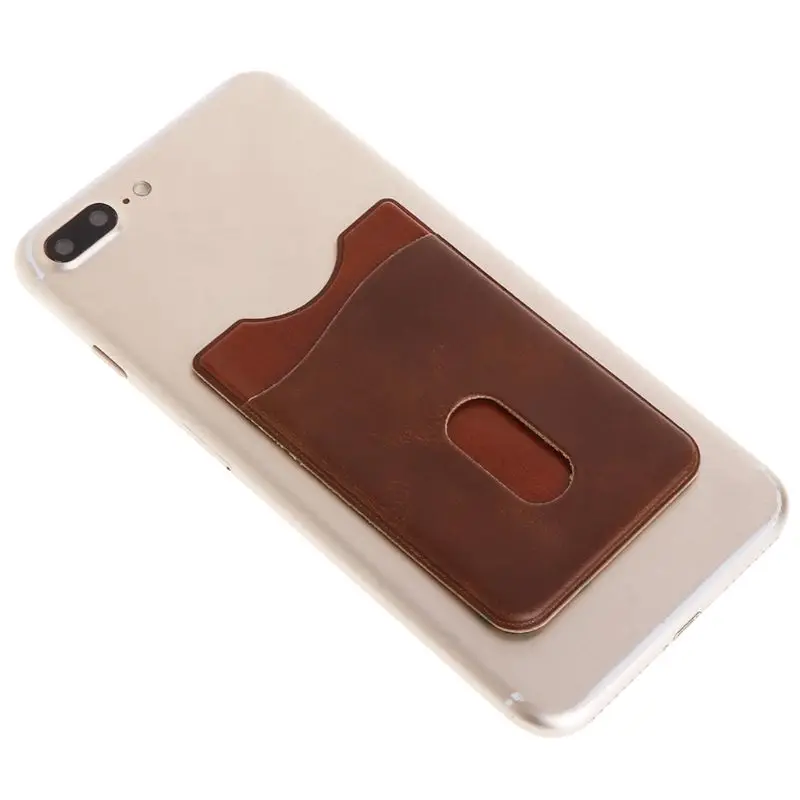 Кожаный держатель для карт наклейка клеи Кредитная ID карта Мобильный телефон