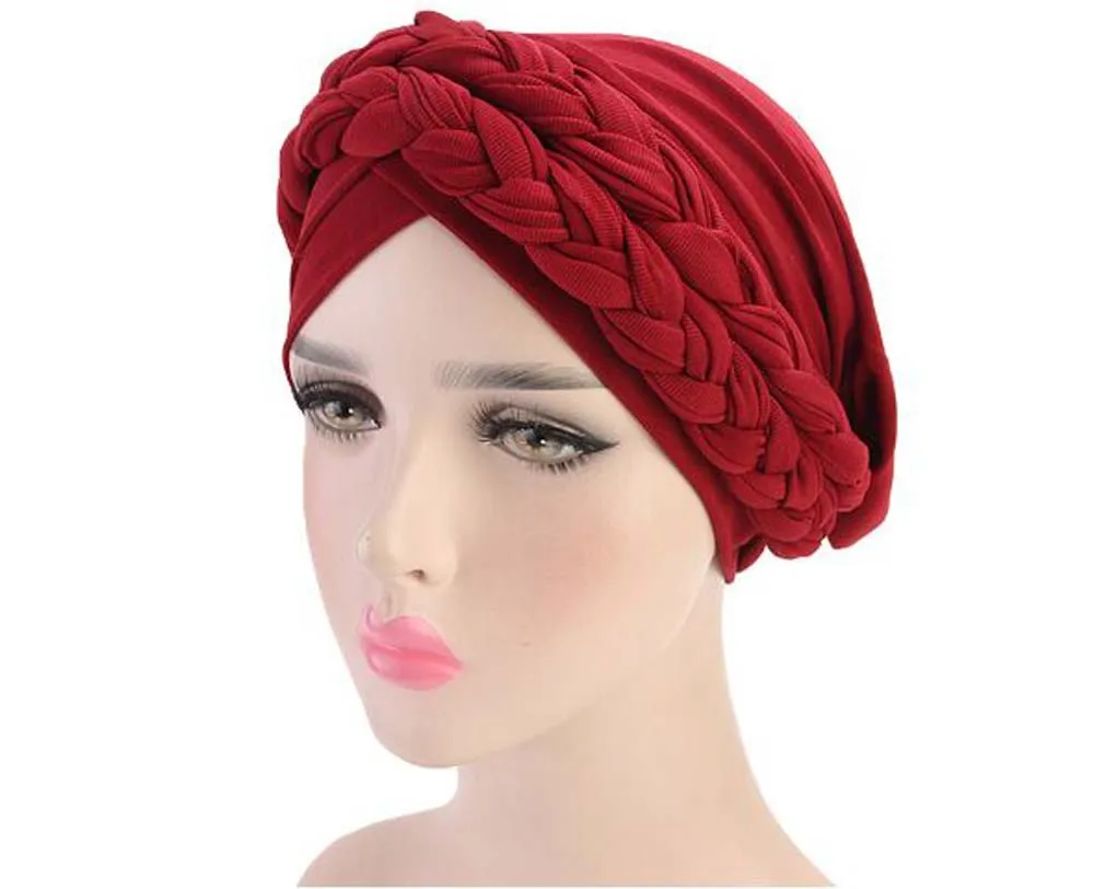 Богемный Национальный Твист коса Skullies Beanies весна осень бренд тюрбан шапки для женщин модная шапочка для химиотерапии