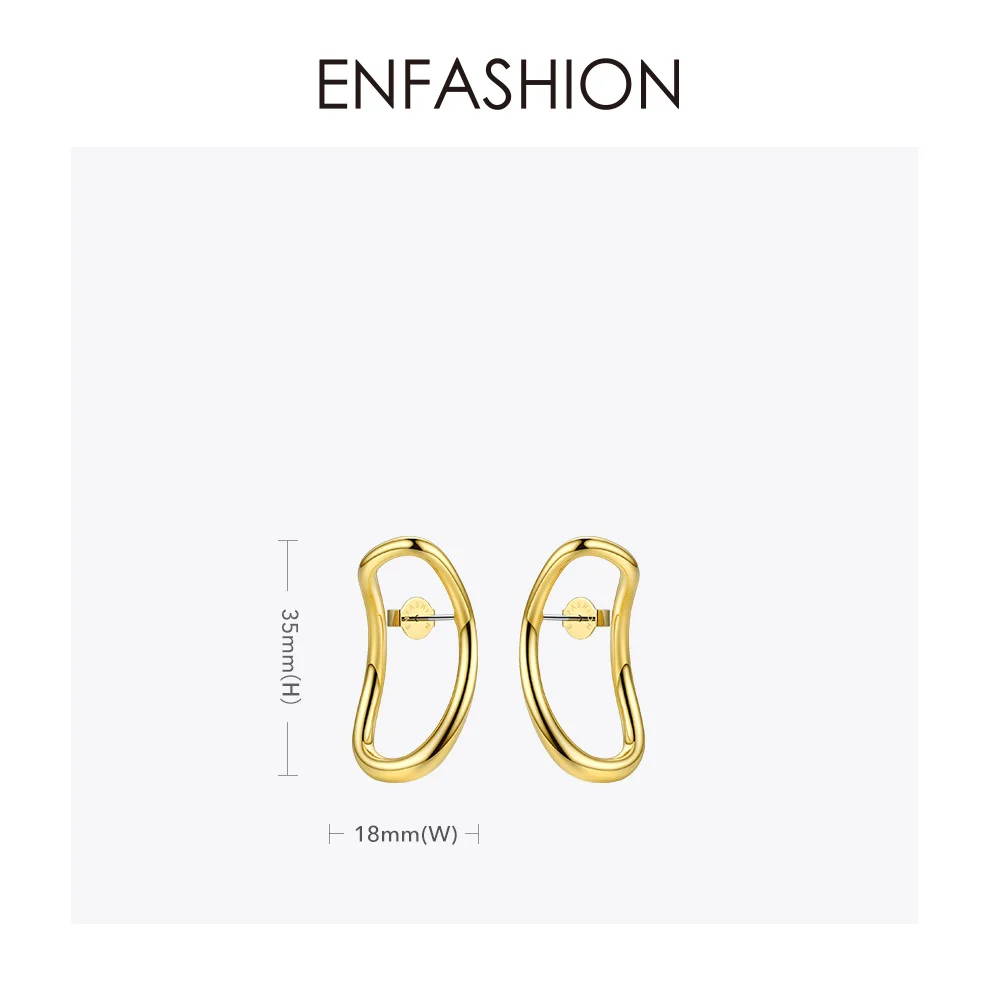 Женские серьги гвоздики ENFASHION в стиле панк с геометрическим рисунком золотого