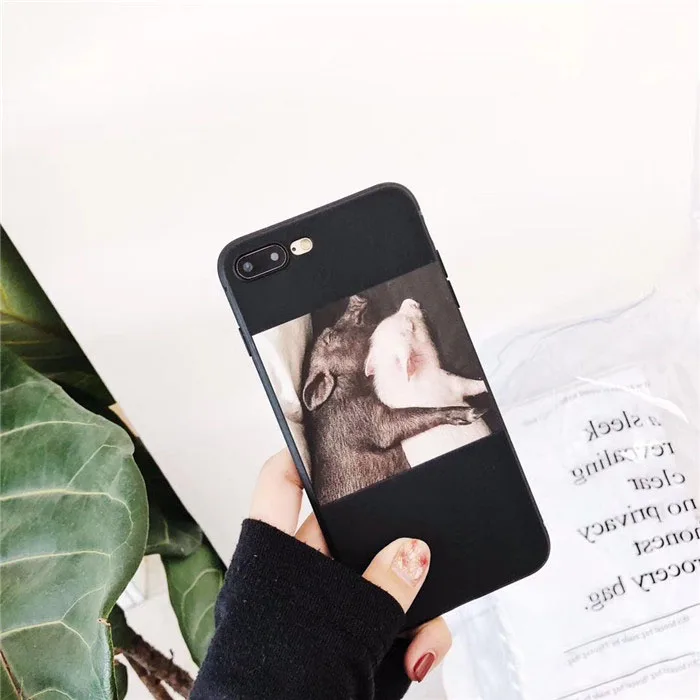 Забавный чехол с рисунком поросенка для iphone X 6 6S 5S 7 8 plus мягкие милые Чехлы пар