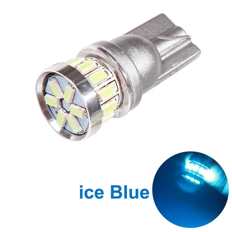 Kevanly 1 шт. W5W светодиодный T10 Светодиодный лампочки Canbus 18SMD для автомобиля для парковочного места свет внутренняя карта Потолочные плафоны белый Лицензия: яркий 12 V - Испускаемый цвет: ice Blue