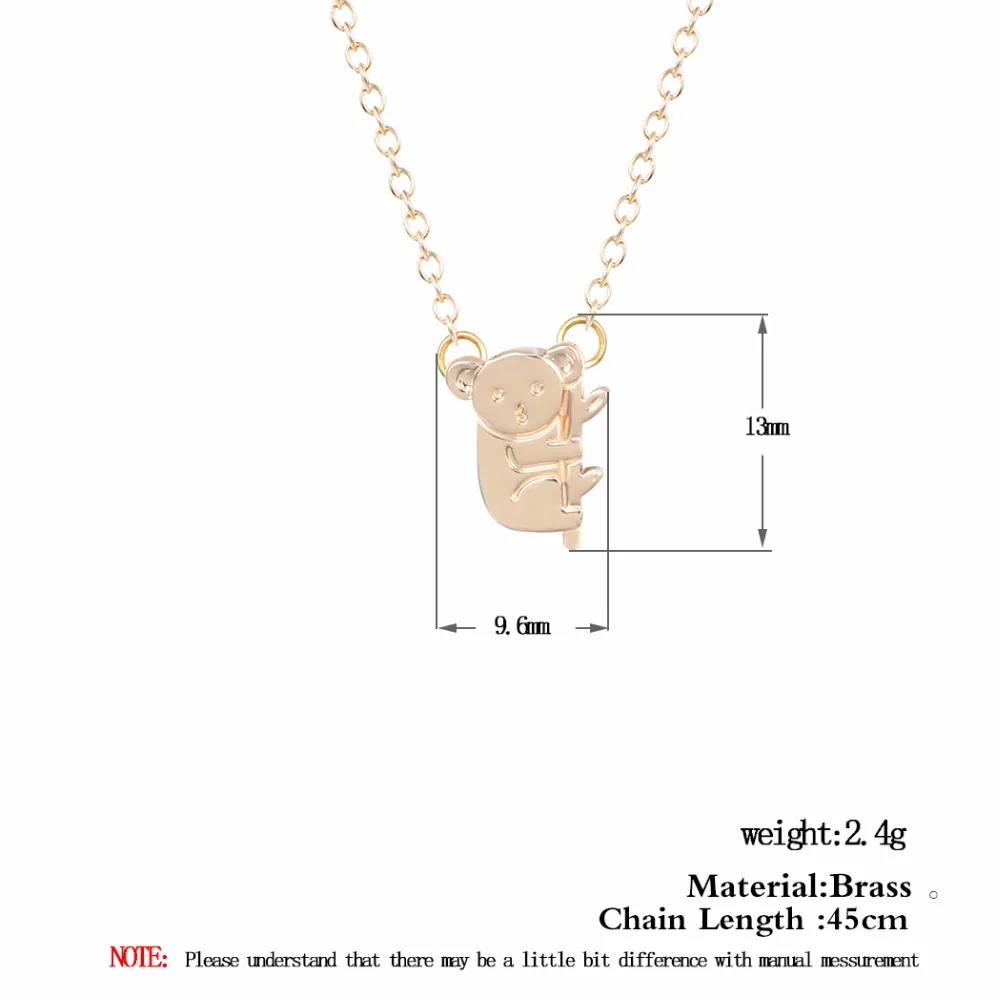 Kinitial Koala Подвеска Медведь ожерелье кулон животное коала ожерелья с подвесками