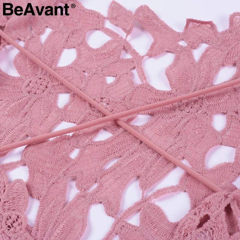 BeAvant открытая белая блузка рубашка женские элегантные цветочные кружевные