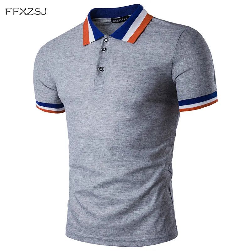 

FFXZSJ Высококачественная летняя модная мужская Повседневная футболка-поло с коротким рукавом, с лацканами, 10 цветов