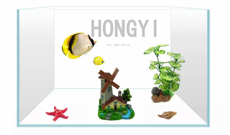 HONGYI 1 шт. украшение из смолы пещера-украшение декорация для аквариума Пейзаж Замок Голландская мельница дом башни A/B/C/D/E/F