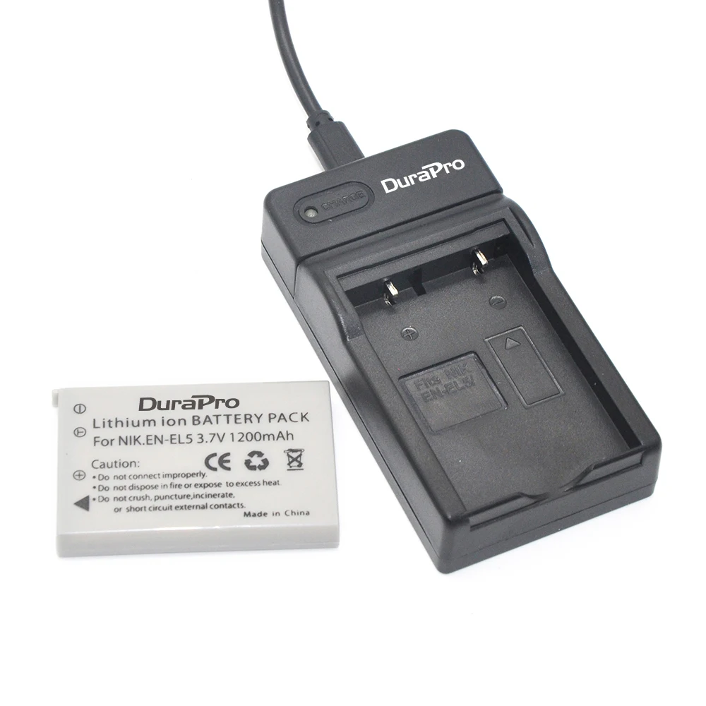 Durapro 1 шт. устройство для зарядки USB Nikon EN-EL5 P100 P4 P500 P510 P5000 P5100 P6000 P80 P90 S10 аккумулятор