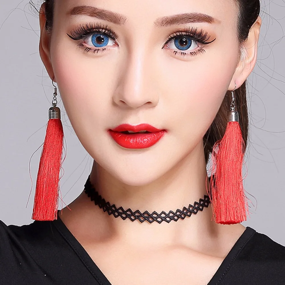 Новинка 2020 женские серьги для латинских танцев один размер