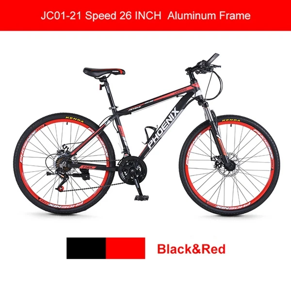 21-26-Aluminum-Red Феникс 2" 26" горный велосипед 21/27 скоростной мужской женский стальной велосипед MTB подвесная вилка велосипед студенческий внедорожный велосипедный велосипед - Цвет: 21-26-Aluminum-Red