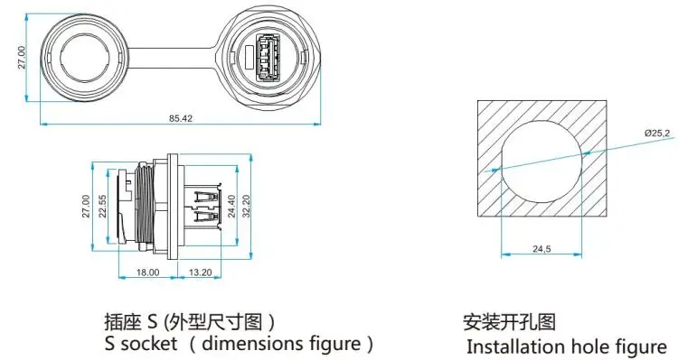 Водонепроницаемый соединитель USB 3 0 кабель IP67 1 м фута штекер-гнездо и штекер