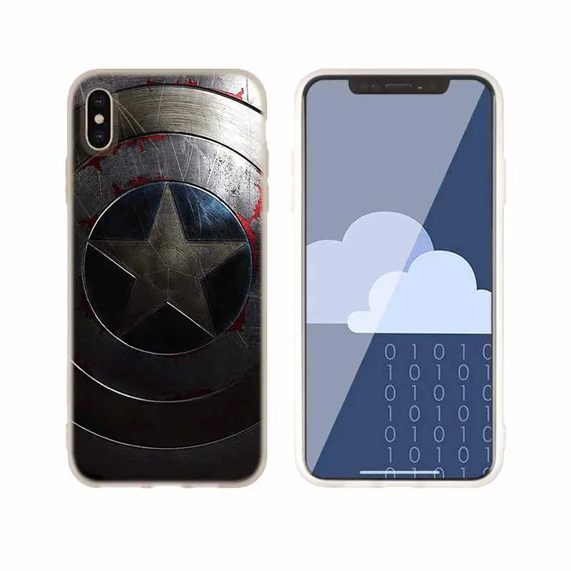 as the picture 03 Чехол для телефона s силиконовый мягкий чехол для iPhone 11 Pro X XS Max XR 6 6S 7 8 Plus 5 4S SE Marvel Coque чехол Капитан Америка - Цвет: as the picture 03