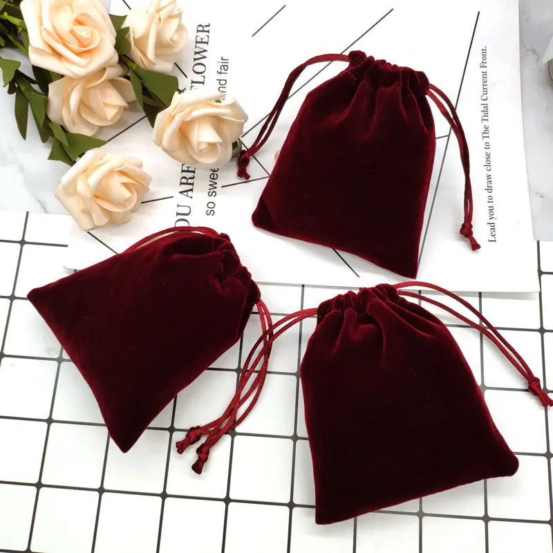 custom High quality drawstring velvet jewelry gift bag pouch for accessories cosmetics ipad jade vanilla storage and packaging