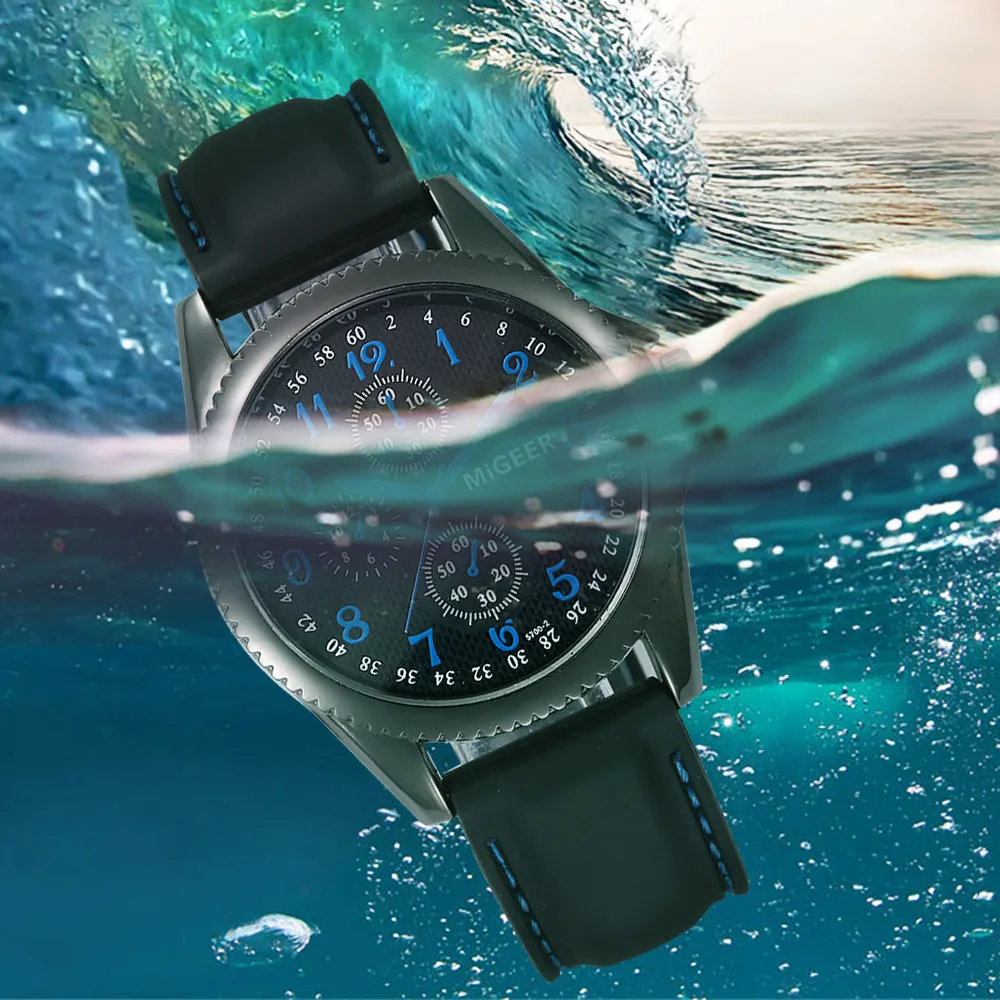 Часы наручные мужские кварцевые с силиконовым ремешком спортивные аналоговые