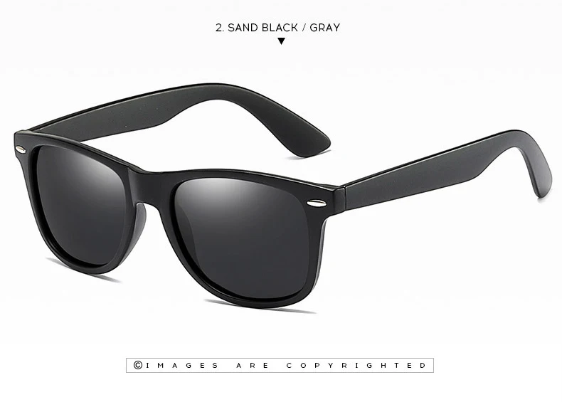 Sand black Классические солнцезащитные очки для мужчин и женщин, фирменный дизайн, модные солнцезащитные очки, поляризационные солнцезащитные очки - Цвет линз: Sand black