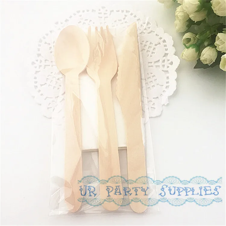 10 комплектов вечерние деревянные столовые приборы вилки ложки ножи бумажные