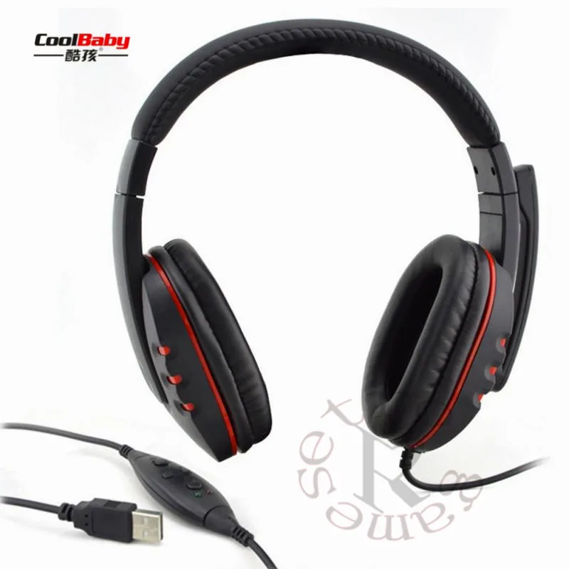 

Handsfree Mic Headset Leather USB Wired Stereo Micphone Headphone Gaming Earphones For Sony PS3 PS4 PC Game Laptop