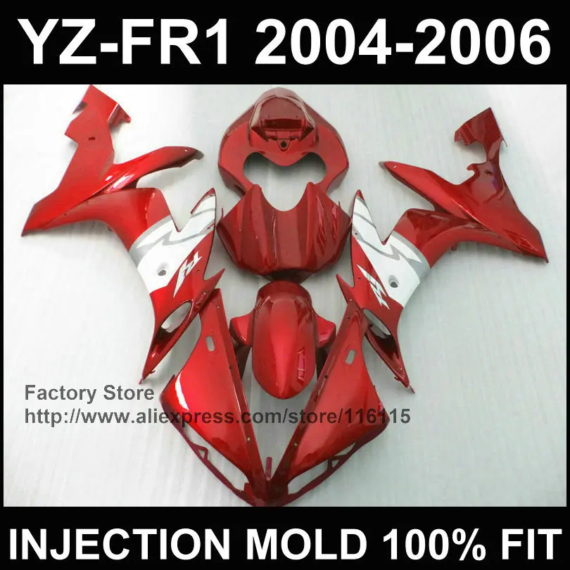 

100% подходящие детали обтекателя Для YAMAHA YZF R1 2004 2005 2006 YZFR1 04 05 06 YZF1000 красные Обтекатели комплекты полный впрыск
