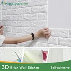 Kaguyahime Самоклеящиеся 3D наклейки на стену водонепроницаемые DIY Пена кирпичная настенная бумага ТВ фон Декор мраморная настенная бумага красочный кирпич