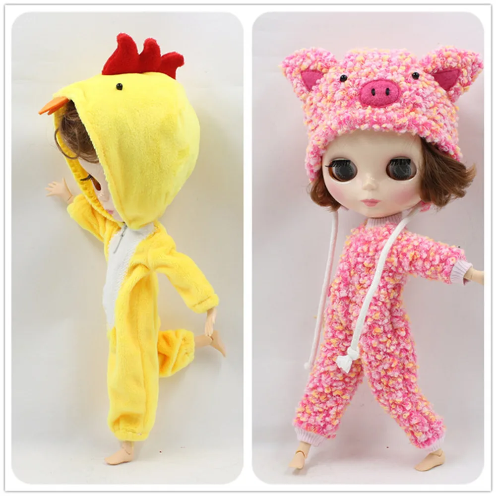 DBS blyth кукольные Платья маленькими желтыми миньонами костюм цыпленка розовый