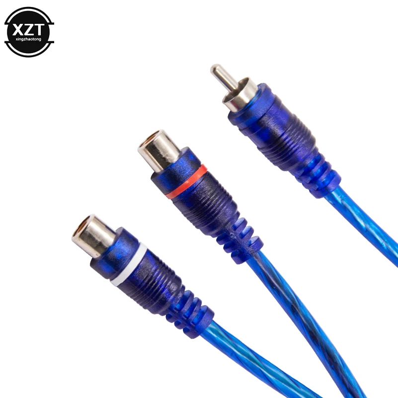 Автомобильный аудио MP3 RCA 1 штекер на 2 гнезда Y разветвитель Кабель