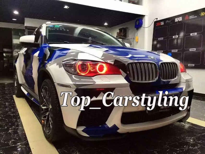 Пиксельный большой Камуфляжный виниловый автомобильный оболочка пленка