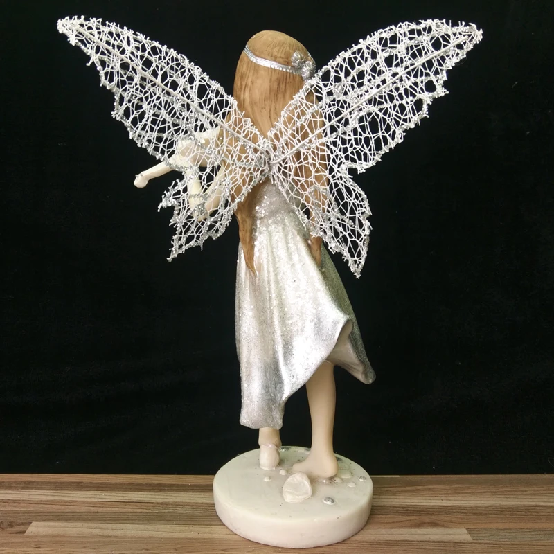 Волшебные садовые фигурки Angel Statues Love Music Girl Flower из смолы домашний декор свадебные