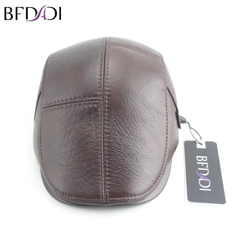 Мужские бейсболки с ушками BFDADI зимние шапки из искусственной кожи большого