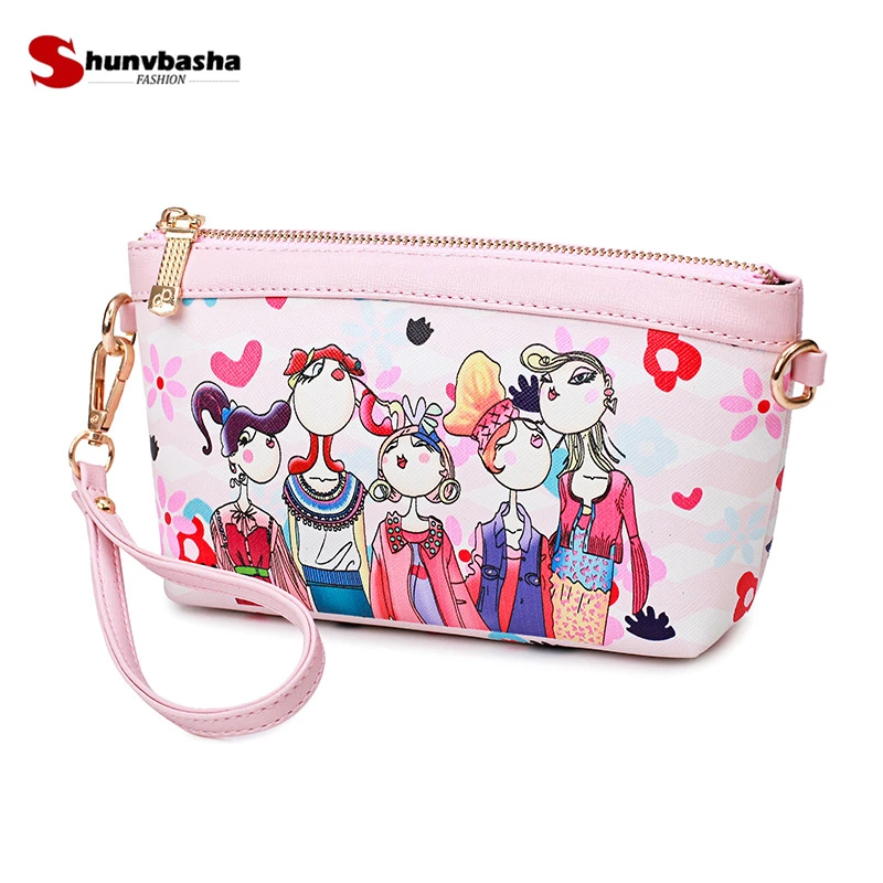 2018 New Fashion High Quality Ladies Shoulder Bag Cartoon Image Print Square Handbag Lady Leather Messenger | Багаж и сумки