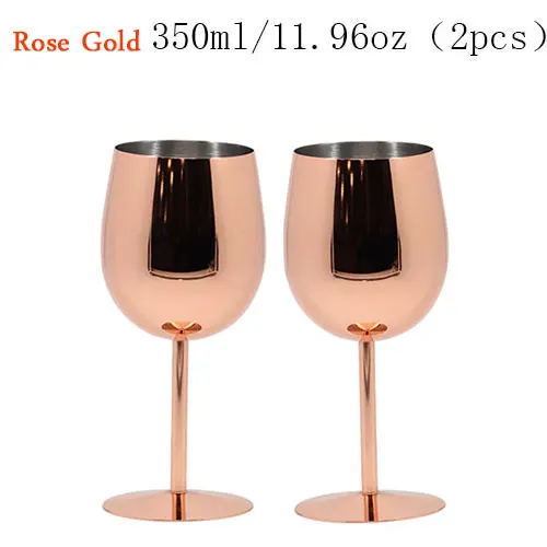 rose gold 2 шт 350 мл бокал для вина из нержавеющей стали готический бокал вечерние бокалы для питья на Хэллоуин бокал для вина в стиле панк es чашка для виски - Цвет: rose gold